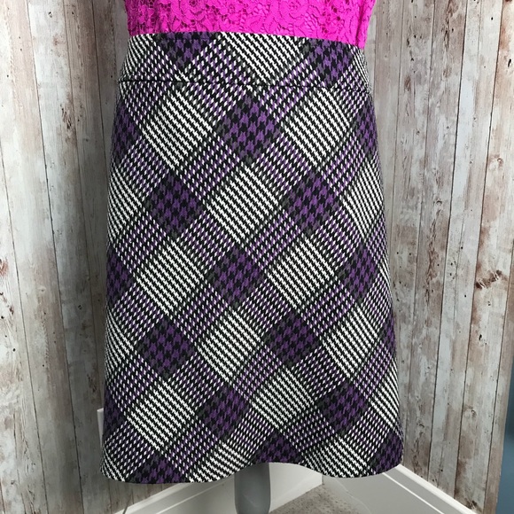 LOFT Dresses & Skirts - LOFT sz 14 houndstooth plaid wool skirt